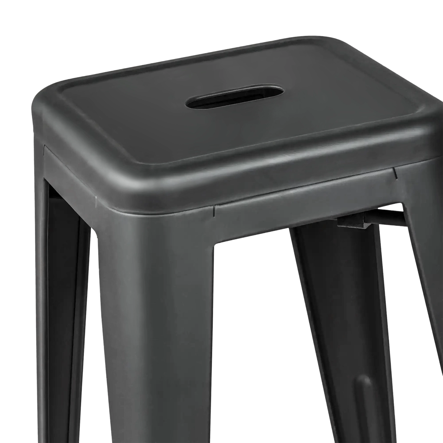 Tabouret industriel Bistro 66 cm | Acier empilable brillant ou mat