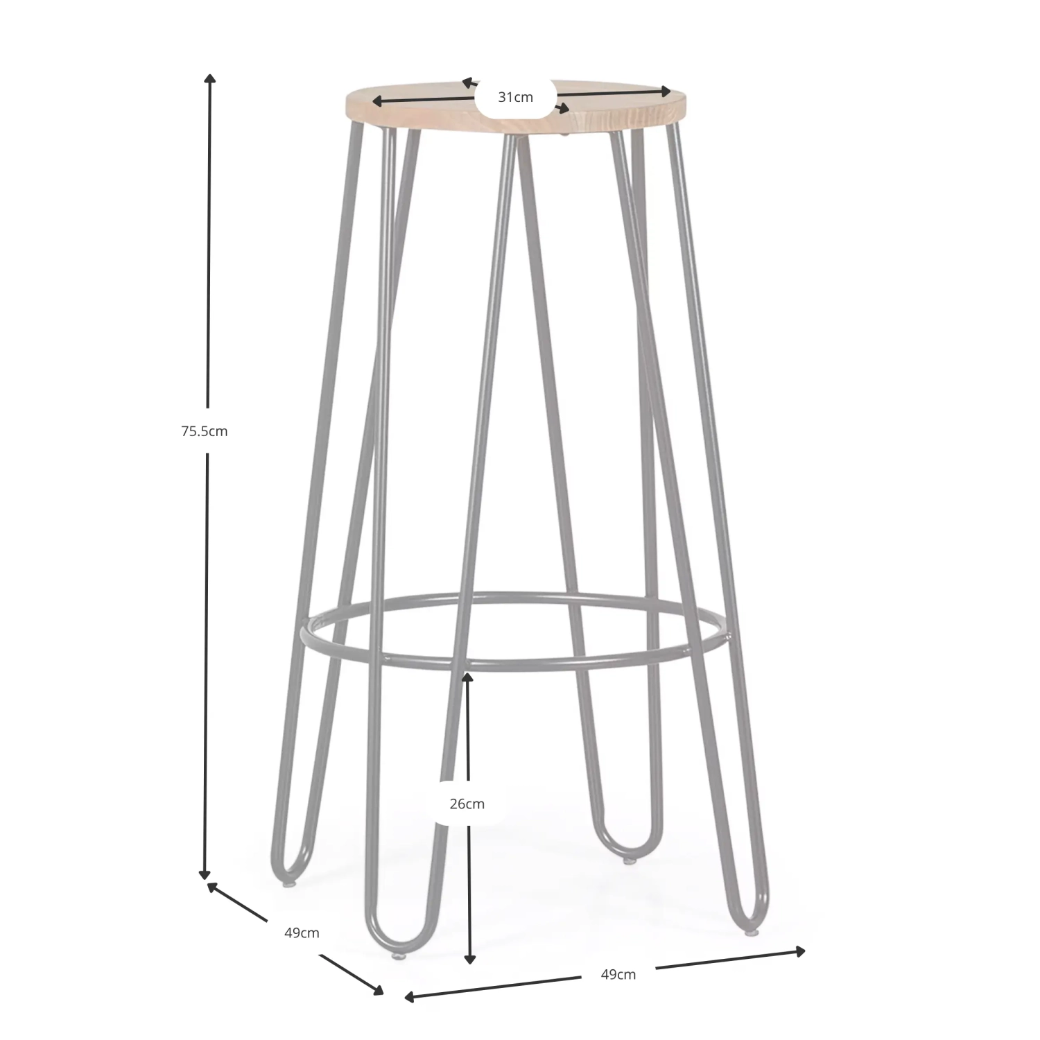 Stool Lisbon Industrial - Bar and Hospitality with Style and Resistance