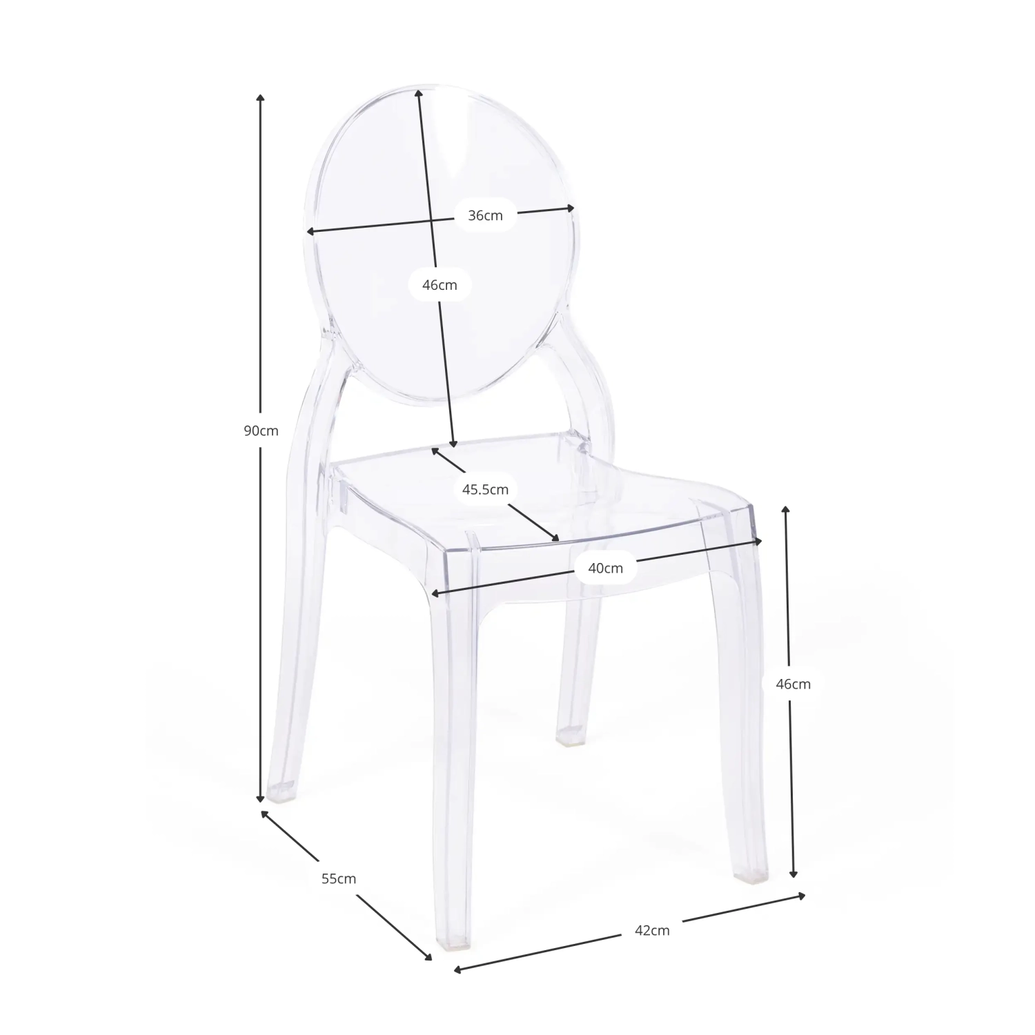 Cadeira Louisiana transparente para a hotelaria moderna - Mueble Design