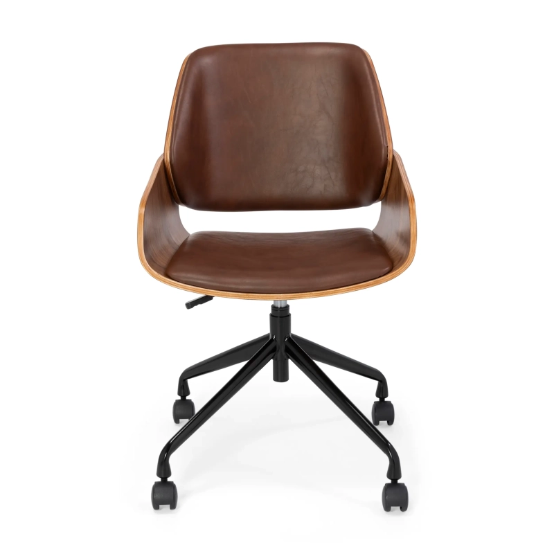 Cadeira de escritório Cleveland Retro em imitação de couro | Design vintage ajustável