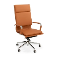 Sedia da ufficio Studio con schienale alto | Sedia da scrivania ergonomica in ecopelle