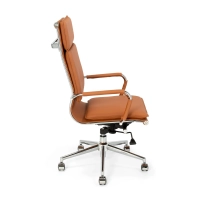 Studio-bureaustoel met hoge rugleuning | Ergonomische bureaustoel van kunstleer