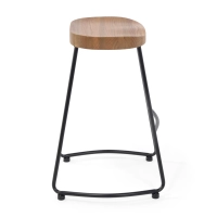 Taburete industrial Portland de 66 cm | Madera maciza de olmo y acero