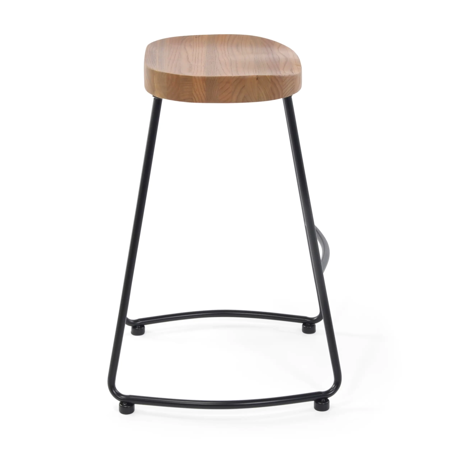 Portland Industrial Barhocker 66 cm | Massives Ulmenholz & Stahl
