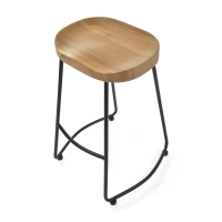 Taburete industrial Portland de 66 cm | Madera maciza de olmo y acero