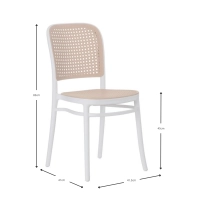 Cadeira Moulin Vintage em rattan sintético | Cadeira empilhável para interior e exterior