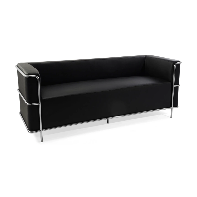 Torino 3-Sitzer-Sofa aus italienischem Leder | Gestell aus Edelstahl