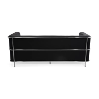 Włoska skórzana sofa trzyosobowa „Torino” | Stelaż ze stali nierdzewnej
