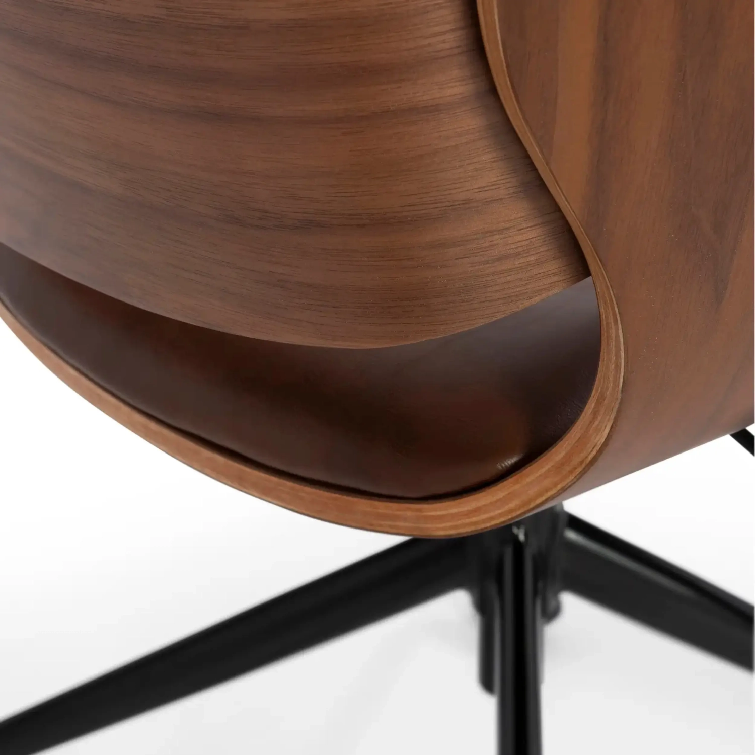 Silla de oficina Cleveland Retro de imitación de cuero | Diseño vintage ajustable