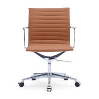 Silla de oficina de cuero con respaldo bajo Task Executive | Silla de oficina de gama alta