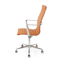 Cadeira de escritório Task Executive com encosto alto em pele | Cadeira de escritório ergonómica premium