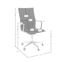 Kancelářská židle Task Executive s vysokým opěradlem a koženým čalouněním | Prémiová ergonomická kancelářská židle