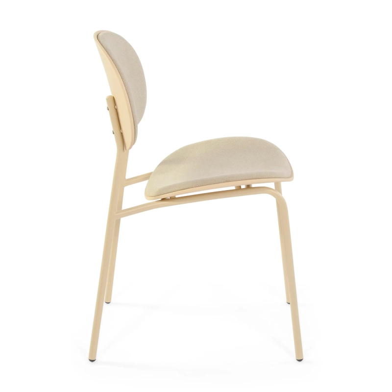Ergonomiczne, sztaplowane krzesło do jadalni Carlotta | Nowoczesne krzesło tapicerowane