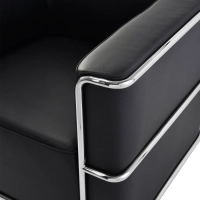 Fauteuil « Torino » en cuir italien | Structure en acier inoxydable