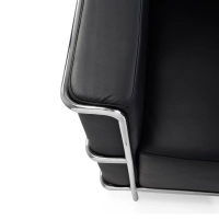 Sillón «Torino» de cuero italiano | Estructura de acero inoxidable