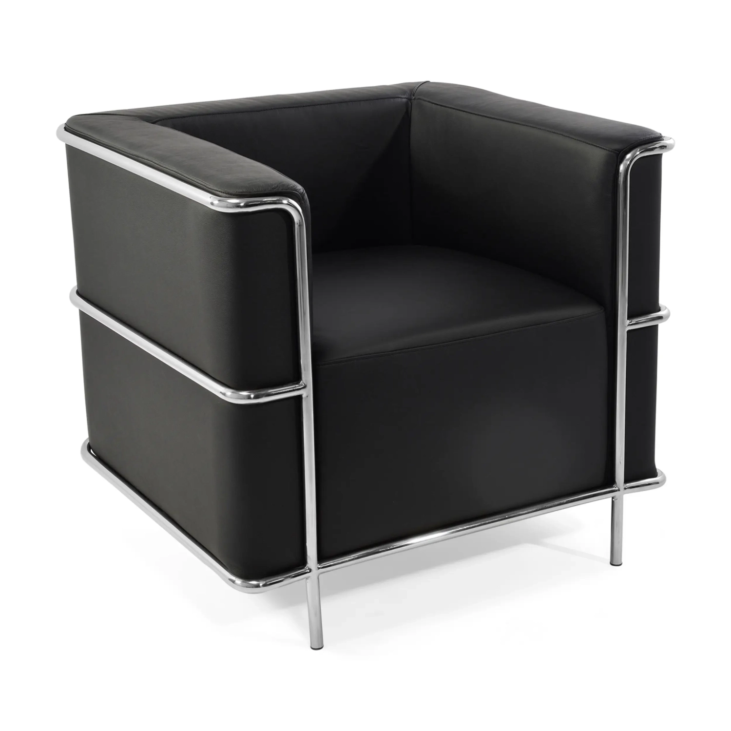 Sillón «Torino» de cuero italiano | Estructura de acero inoxidable
