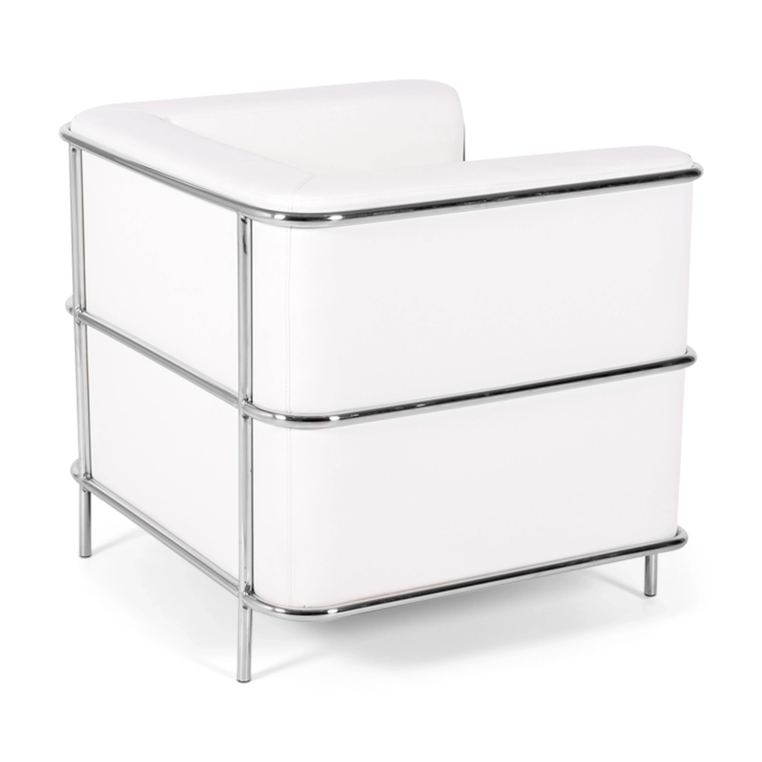 Sillón «Torino» de cuero italiano | Estructura de acero inoxidable