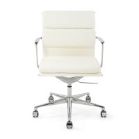 Task Silla de escritorio de alta gama | Silla de oficina de cuero italiano con ruedas