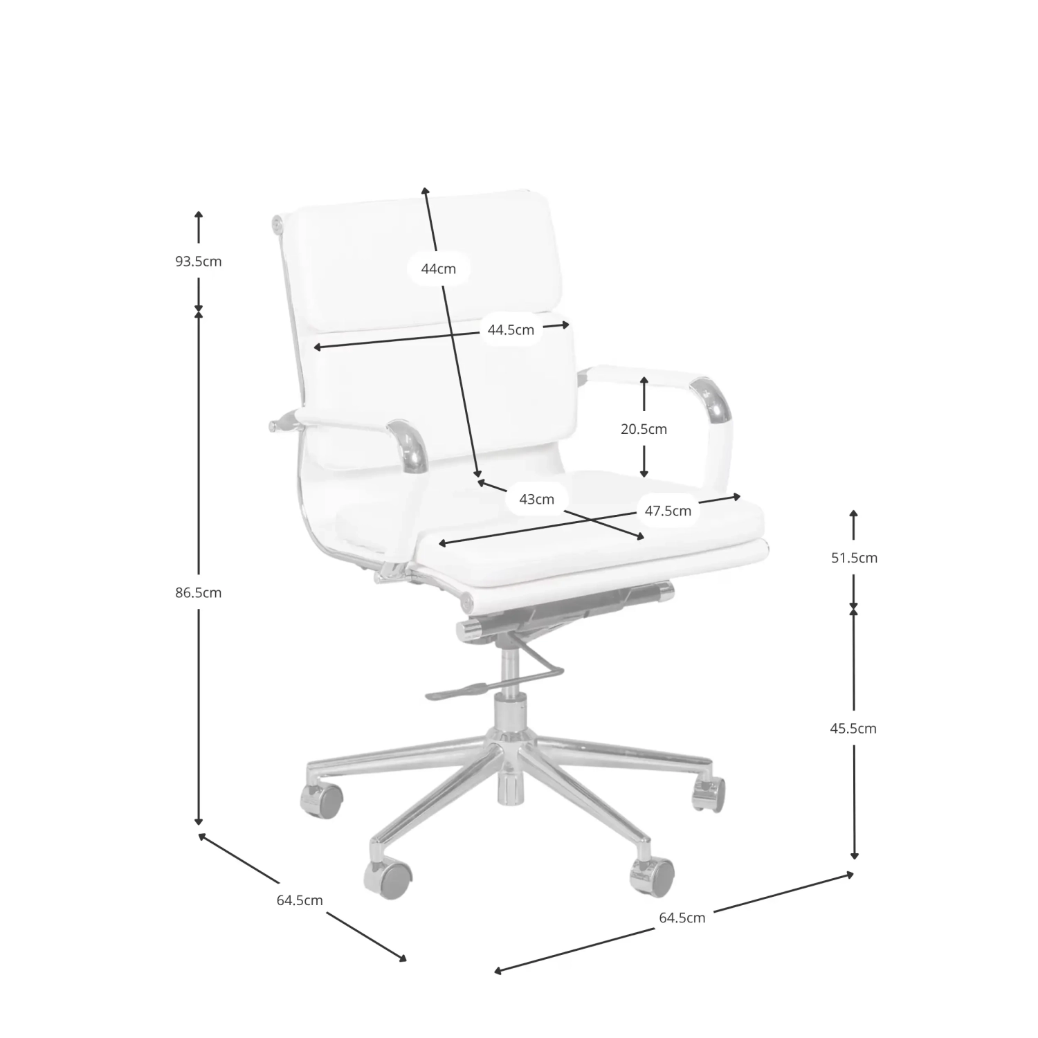 Task Hochwertiger Schreibtischstuhl | Bürostuhl aus italienischem Leder mit Rollen