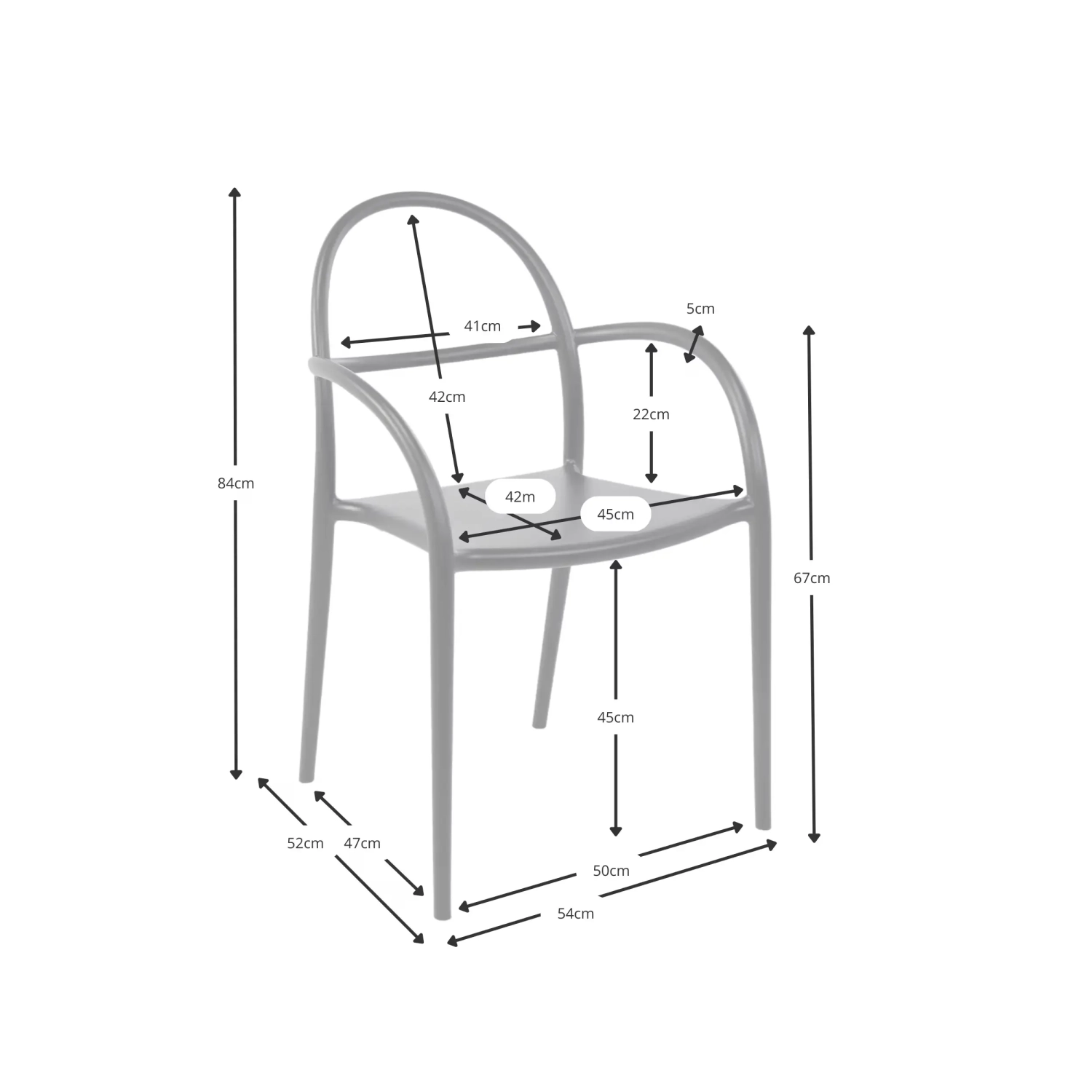 Sedia di design da esterno Master, impilabile | Poltrona in polipropilene