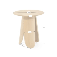 Pluto Scandinavian Ash Wood Side Table 50 cm | Round Wooden Table