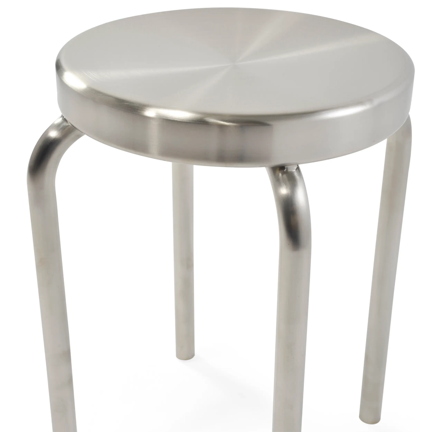 Banco baixo Delaware de 45 cm em aço inoxidável | Banco de design moderno