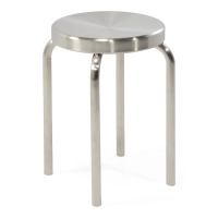 Banco baixo Delaware de 45 cm em aço inoxidável | Banco de design moderno