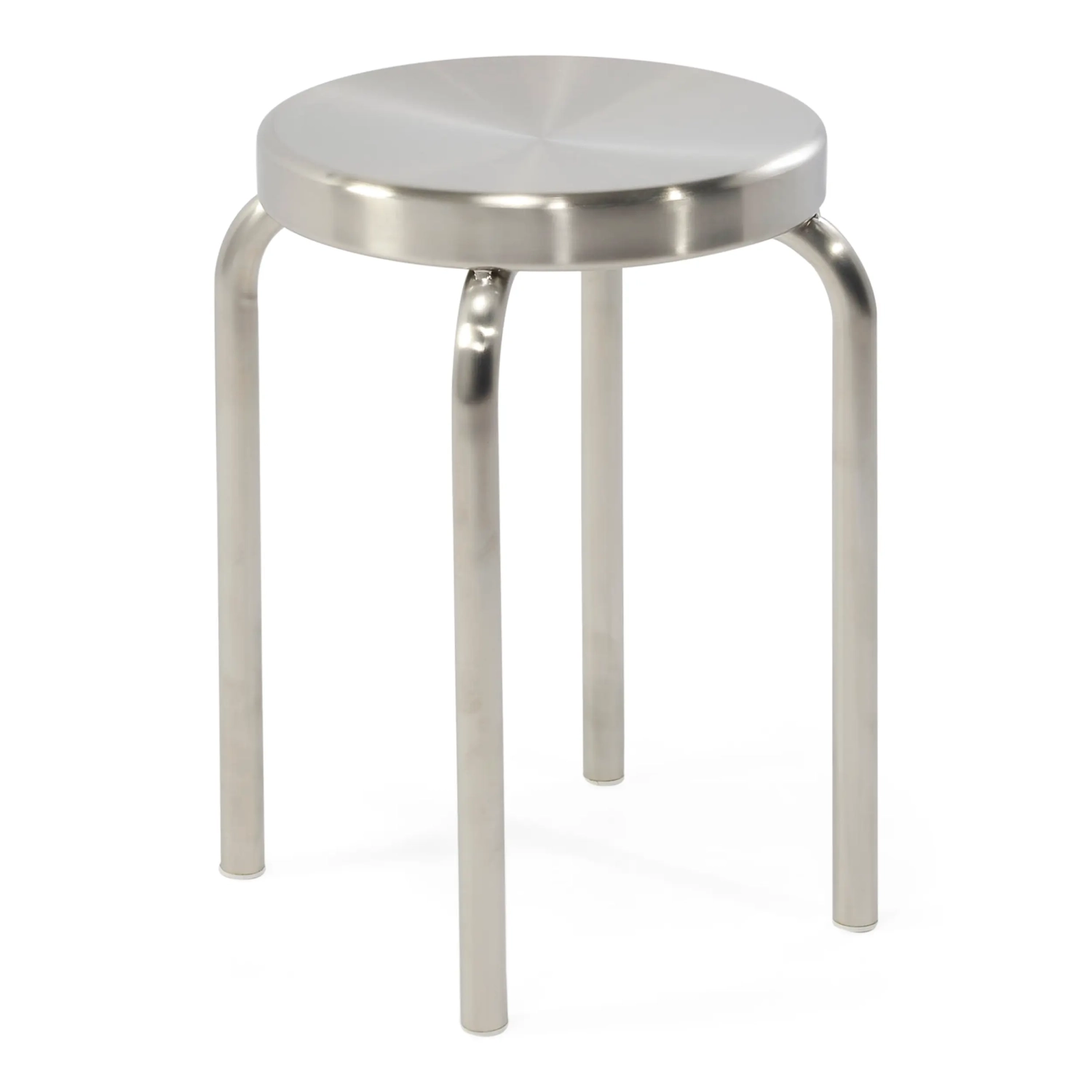 Banco baixo Delaware de 45 cm em aço inoxidável | Banco de design moderno