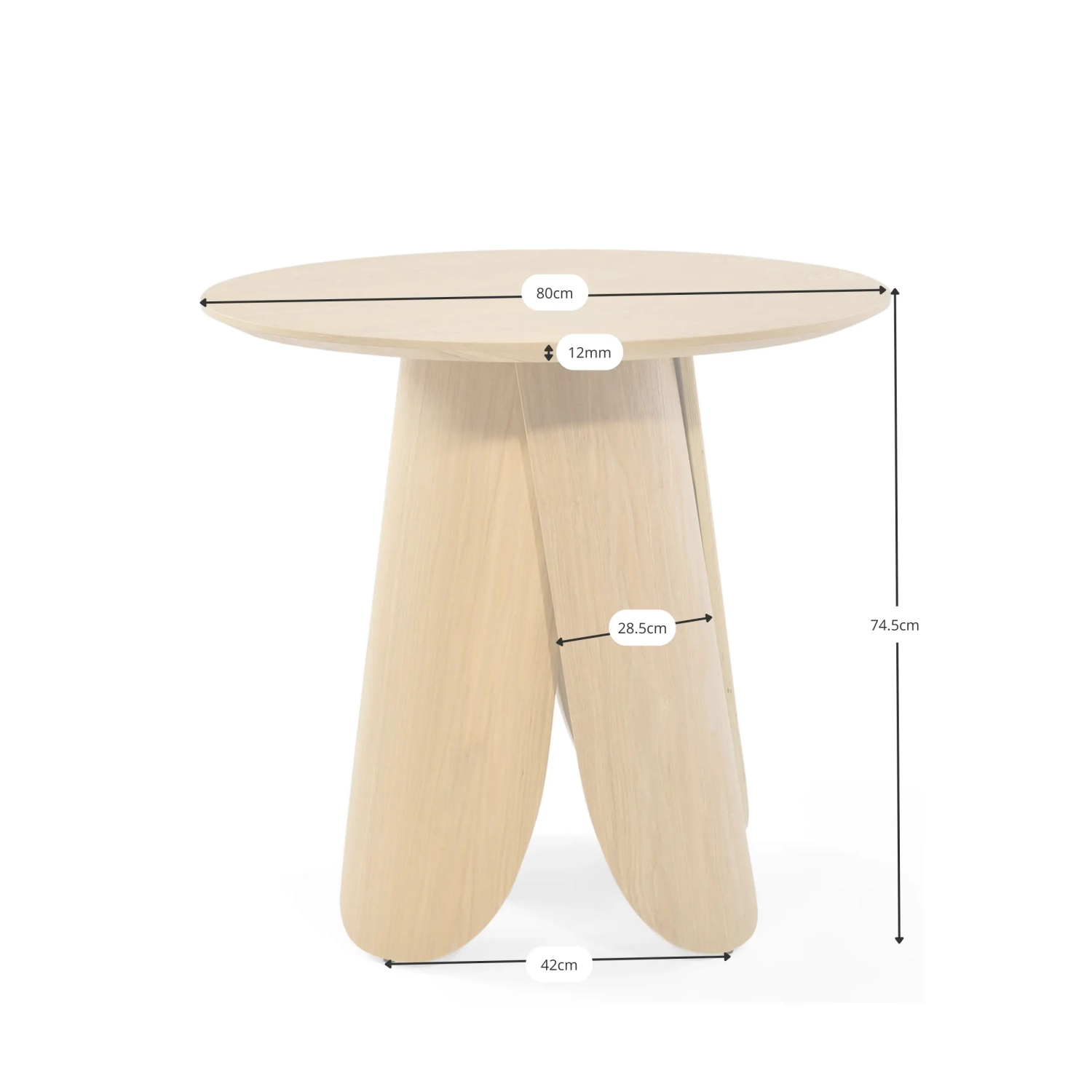 Table de salle à manger ronde de style scandinave en bois de frêne
