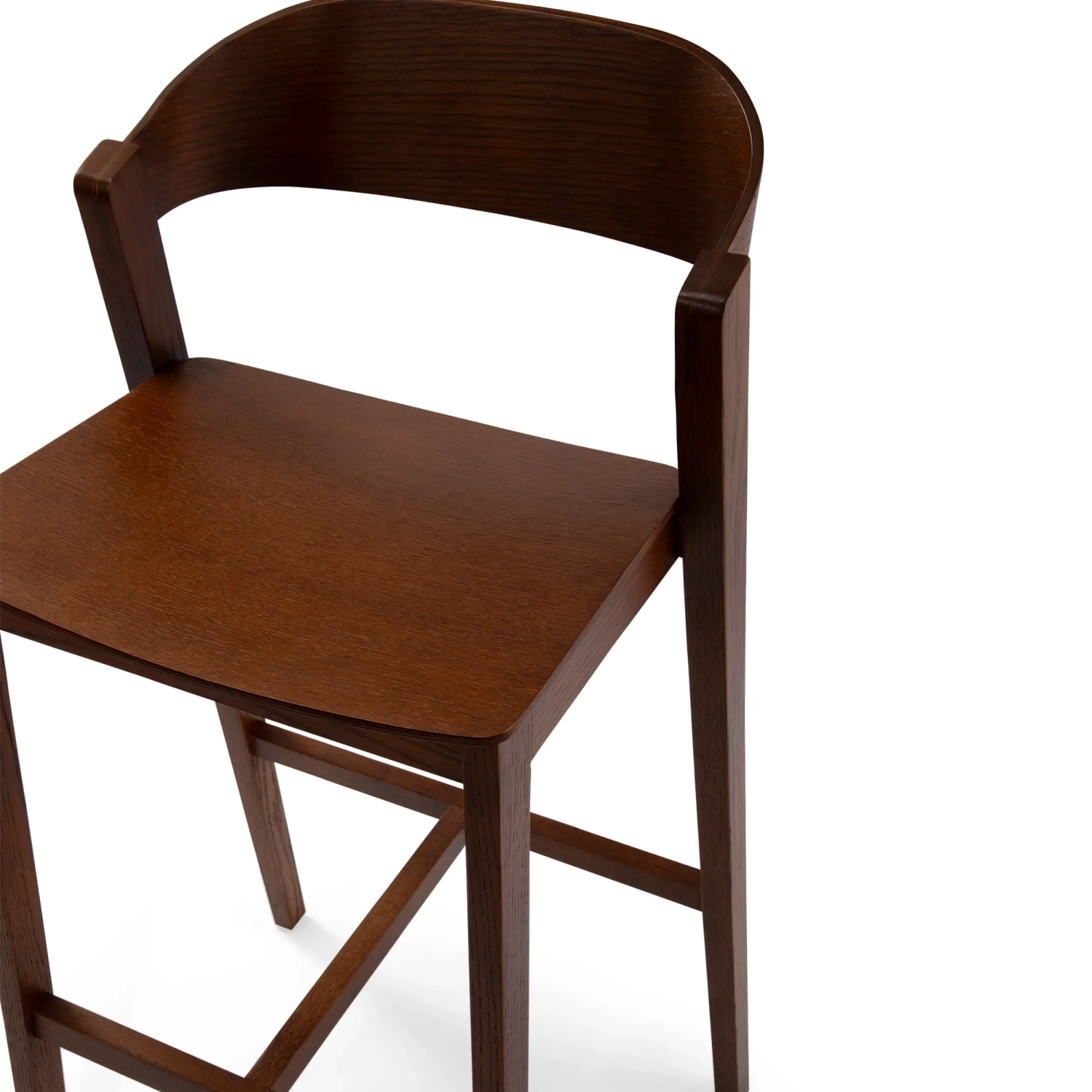 Soho Skandynawski stołek barowy 76 cm | Drewno dębowe lub orzechowe
