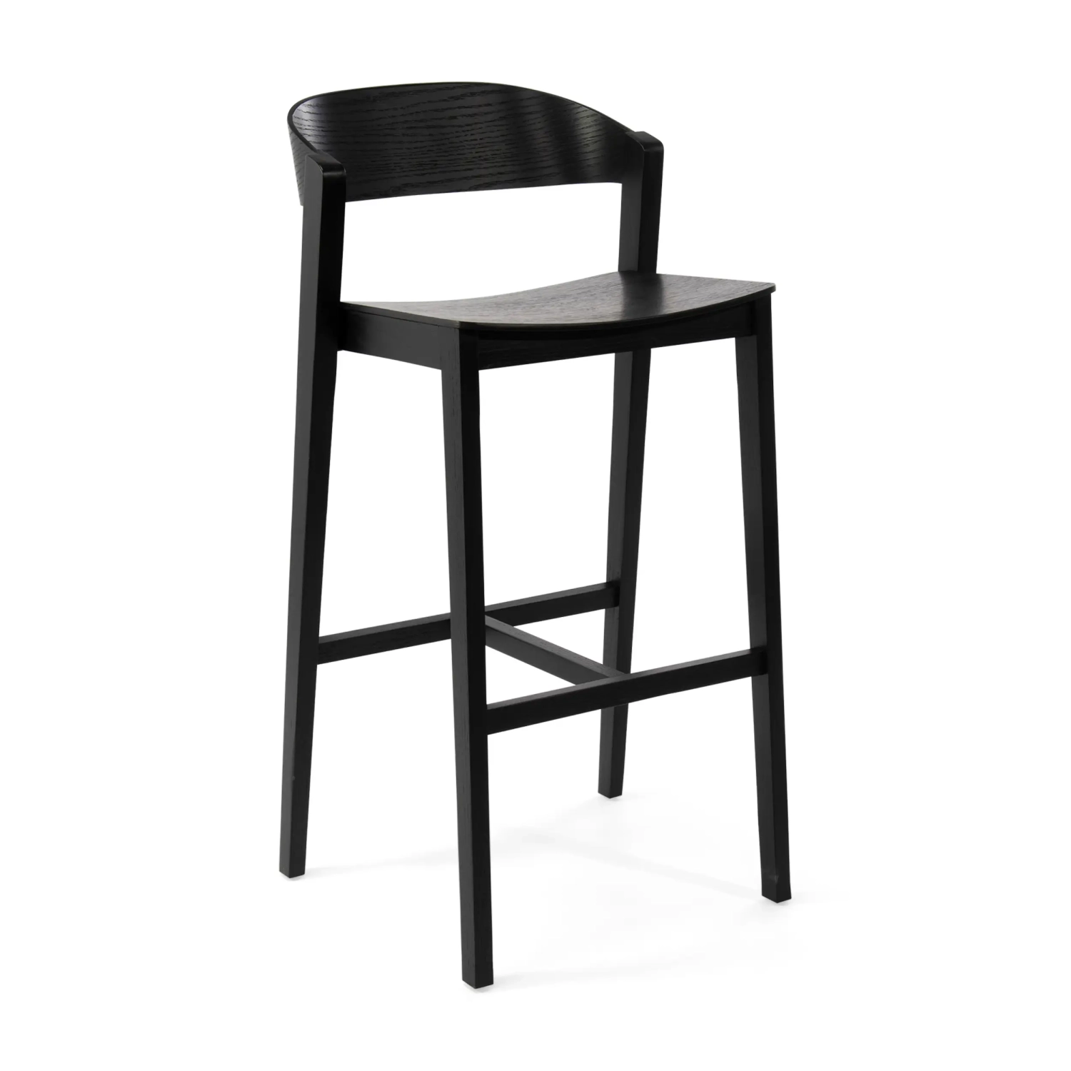 Soho Tabouret de bar scandinave 76 cm | Bois de chêne ou de noyer