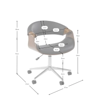 Burrow Cadeira de escritório S Walnut | Design de meados do século