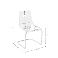 Cadeira de design transparente Dresden | Policarbonato e aço cromado