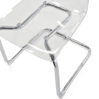 Silla de diseño «Dresden» transparente | Policarbonato y acero cromado