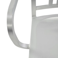Silla de aluminio industrial Navi Army con reposabrazos | Para interior y exterior