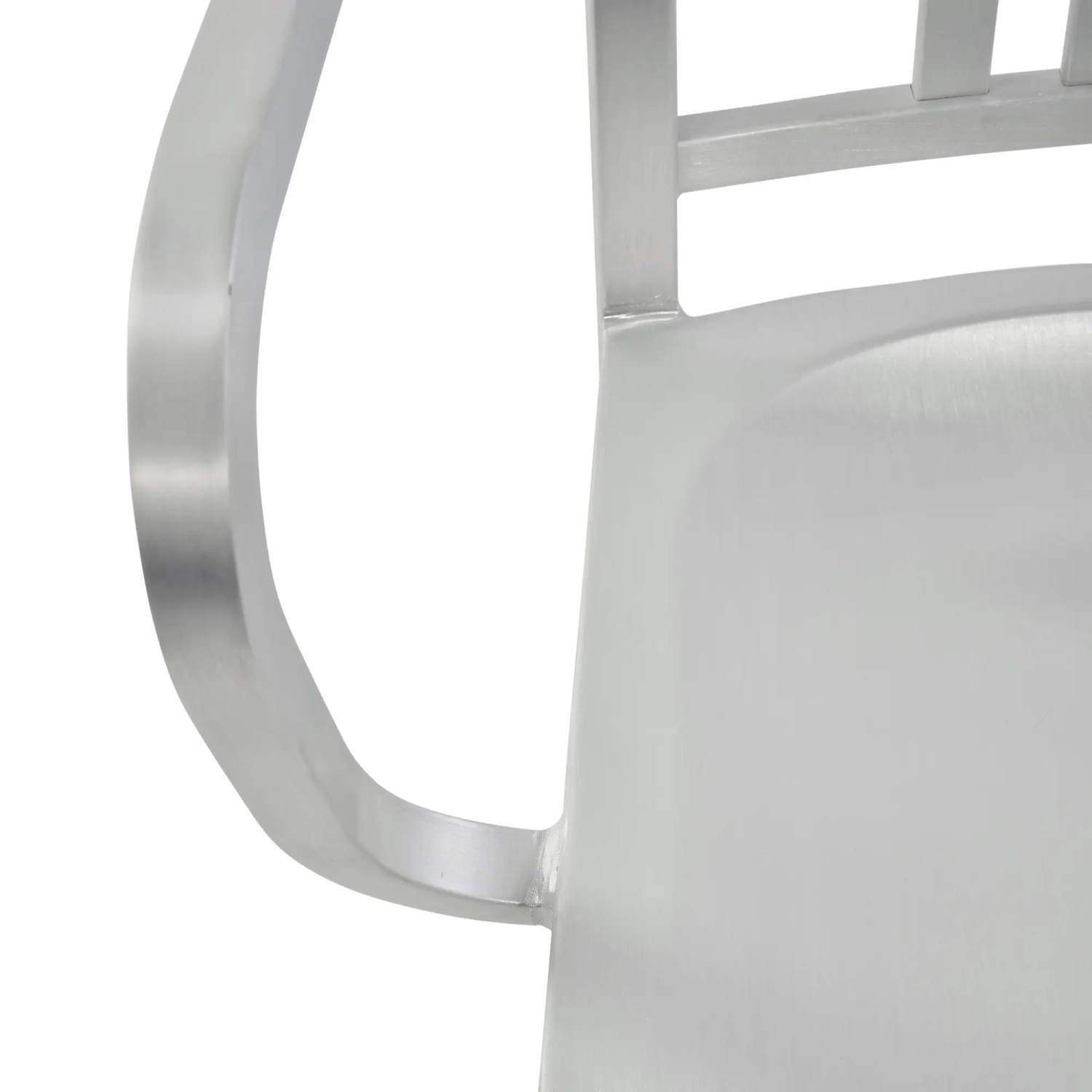 Silla de aluminio industrial Navi Army con reposabrazos | Para interior y exterior