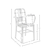 Industrial Aluminium Chair with Armrests