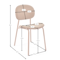 Silla de comedor ergonómica apilable Carlotta | Silla tapizada moderna
