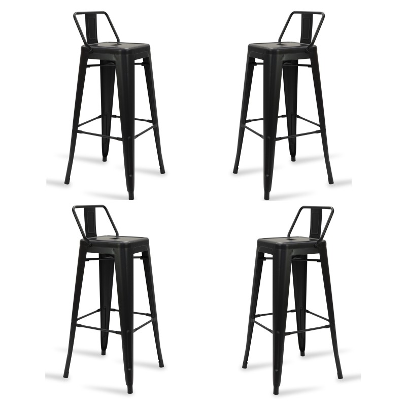 Zestaw 4 matowych stołków Bistro LB 76cm