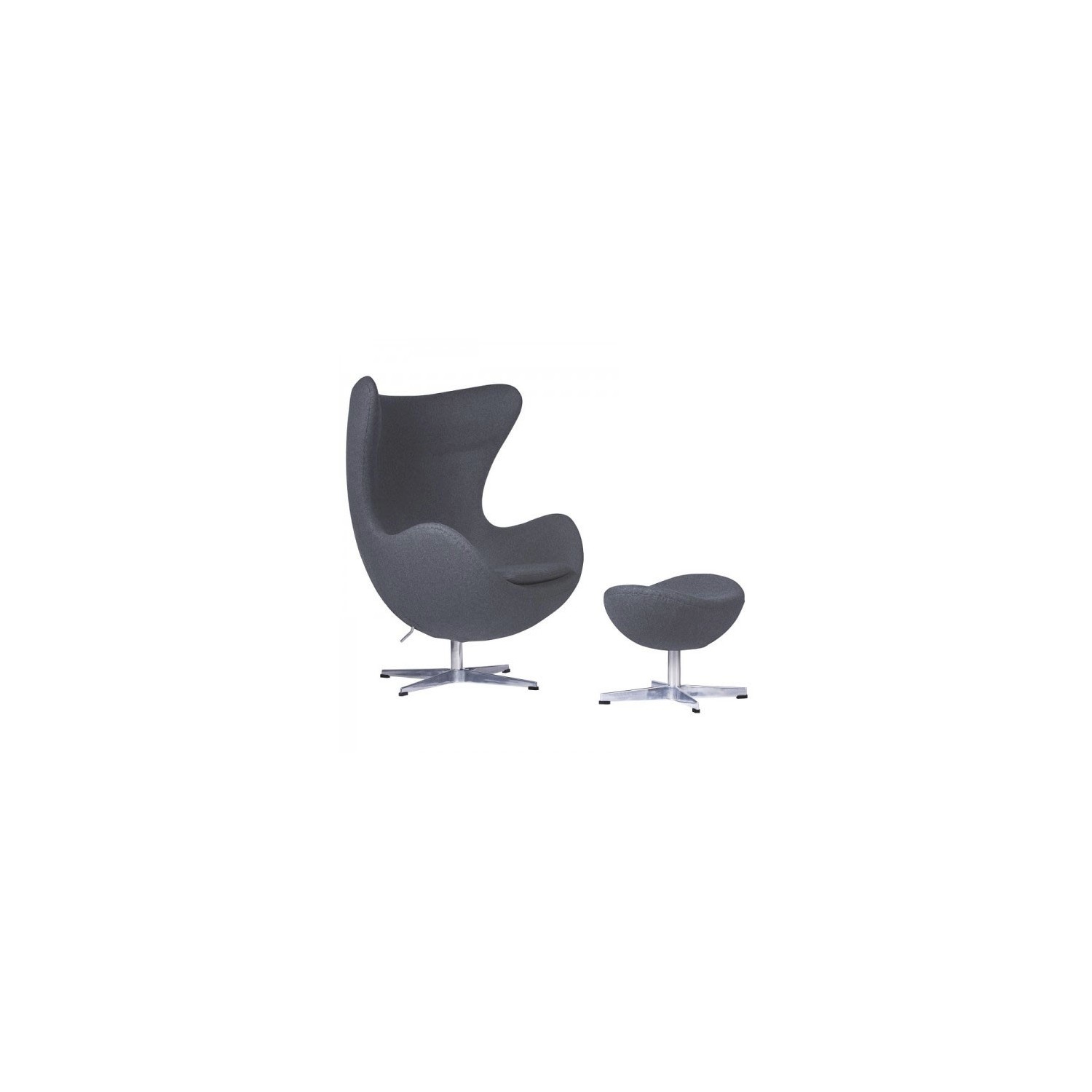 Egg Chair mit Fußstütze asu Kaschmir