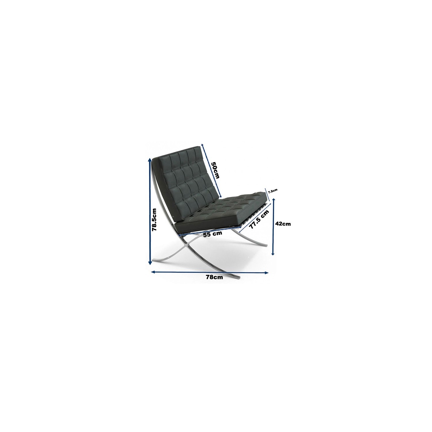 Barcelona Sessel Half-Leder