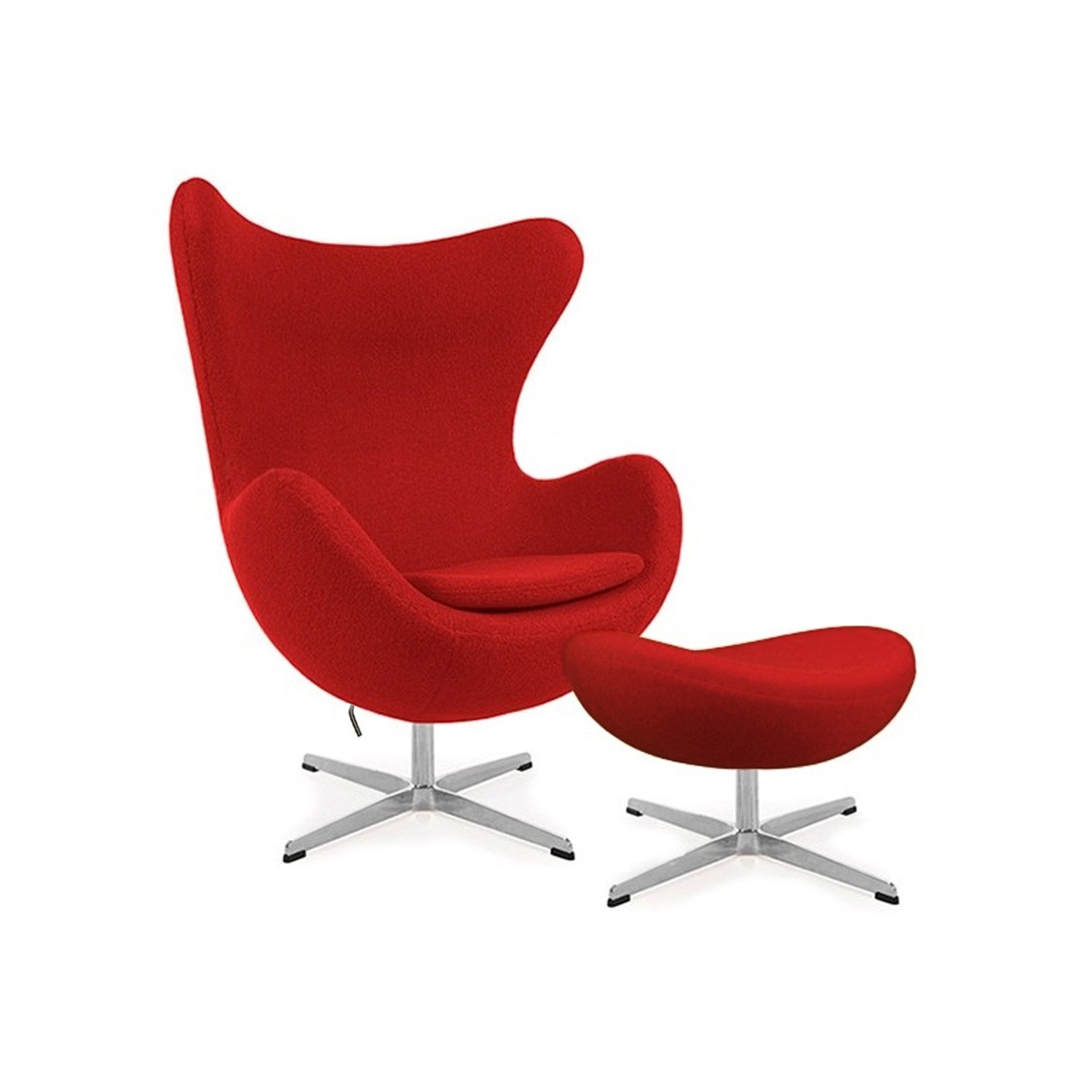 Réplique de la chaise Egg avec repose-pieds du designer Arne Jacobsen