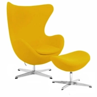 Egg Chair mit Fußstütze asu Kaschmir