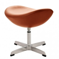 Ottoman des Egg stuhl aus Leder von Designer Arne Jacobsen
