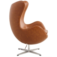 Replica Egg Chair in vintage verweerd kunstleer
