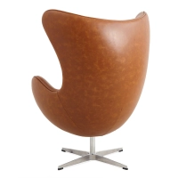 Replika fotela Egg Chair w stylu vintage z postarzanej skóry ekologicznej