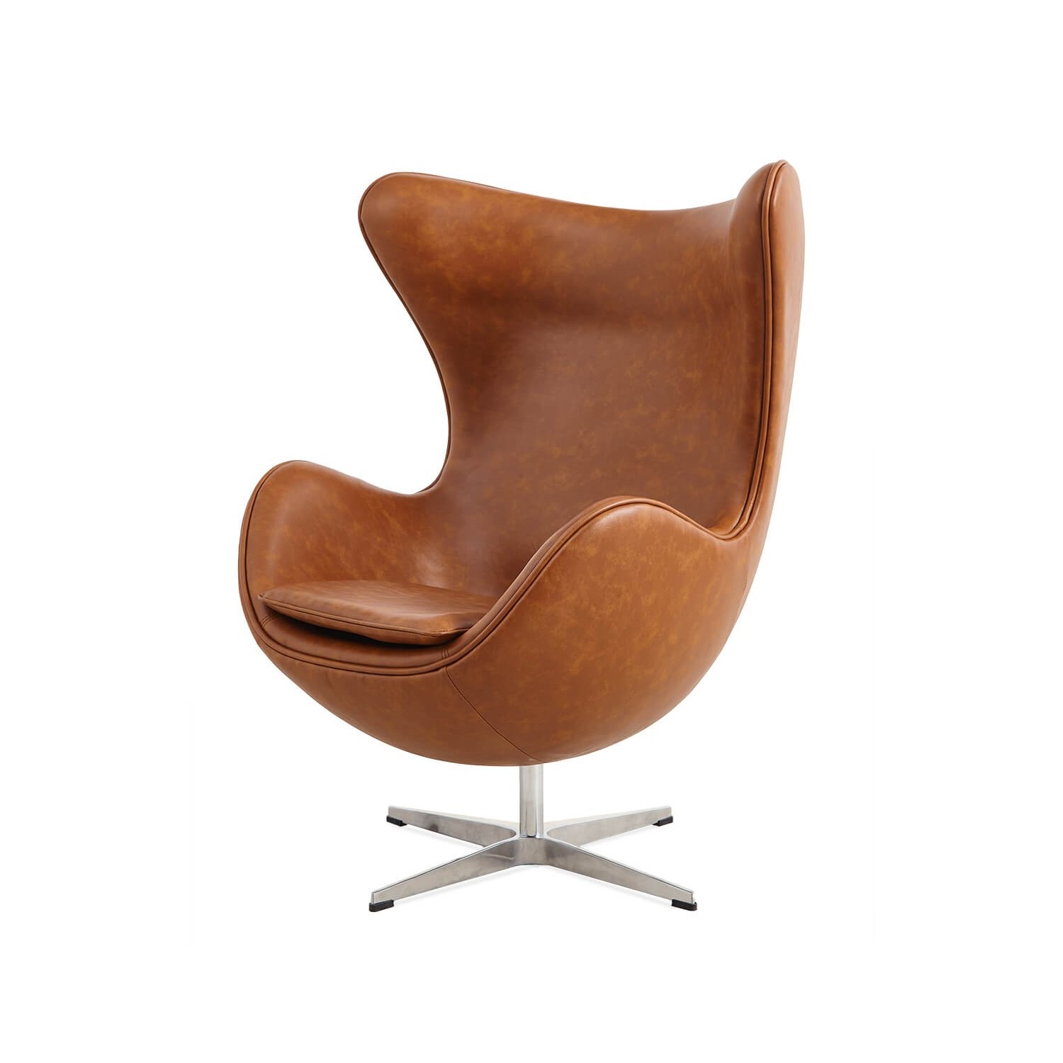 Replica Egg Chair in vintage verweerd kunstleer