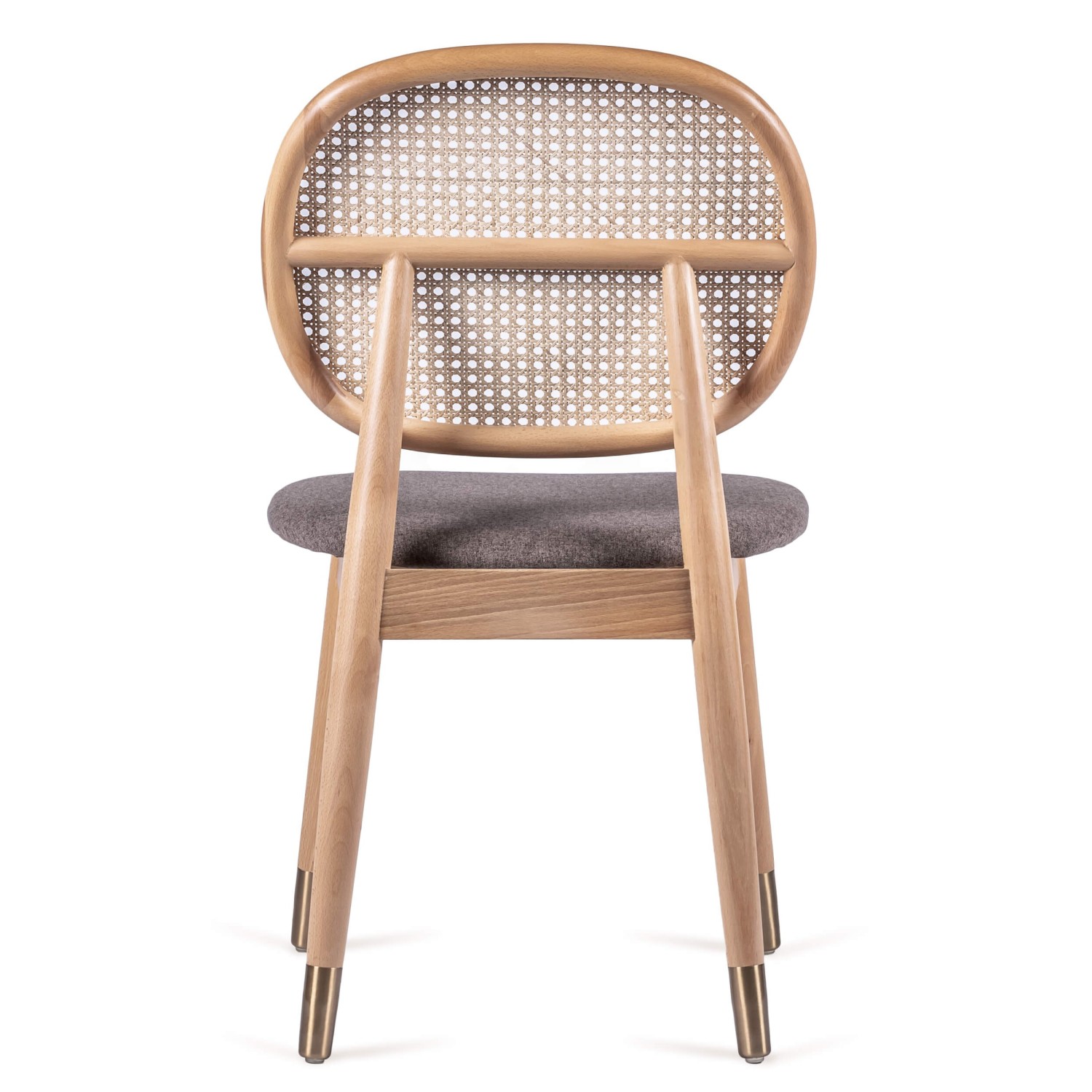 Cadeira Marsh em Rattan Natural e Almofada de Algodão Estilo Vintage