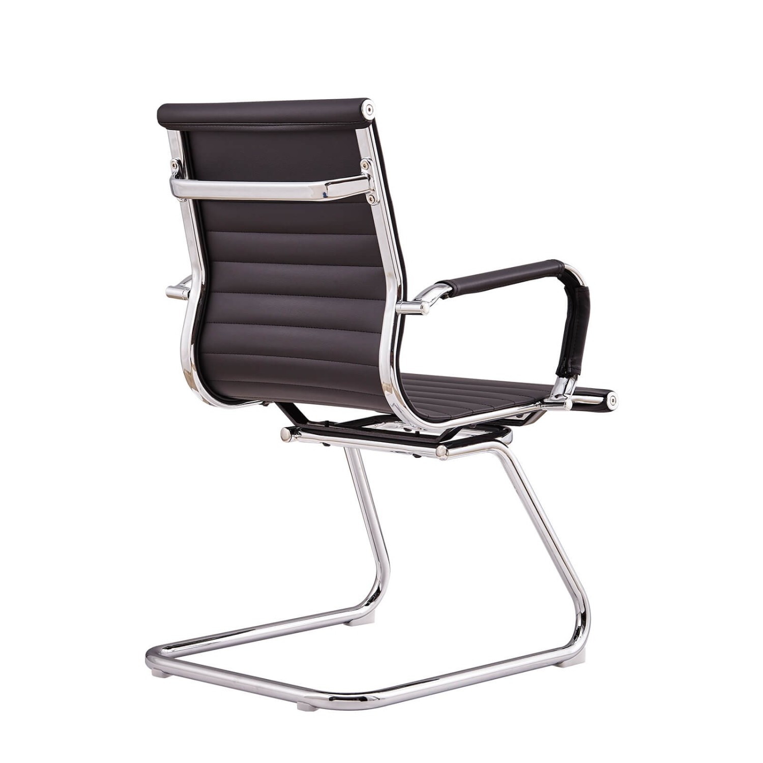 Chaise de Bureau Alu Lowback Fixed Edition en Similicuir