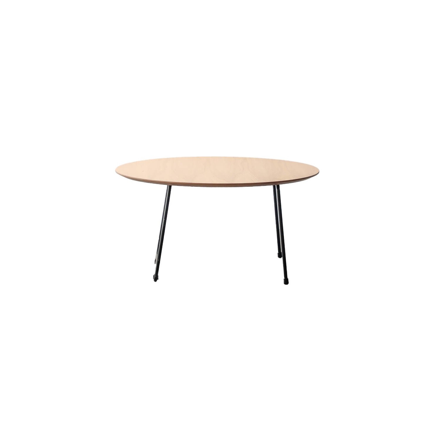 Mesa de centro redonda 80cm em madeira de carvalho